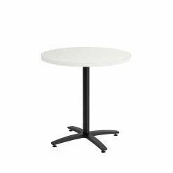 Union & Scale™ Workplace2.0™ Multipurpose 30" Round Silver Mesh Laminate Seated Height Black Base Table (54805)