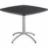 Iceberg CafeWorks 36" Square Cafe Table, Graphite/Silver, 30"H X 36"W X 36"D