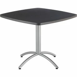 Iceberg CafeWorks 36" Square Cafe Table, Graphite/Silver, 30"H X 36"W X 36"D