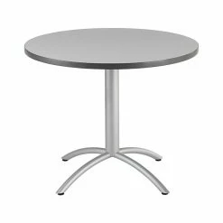ICEBERG CaféWorks Round Table, 36"D X 36"W, Gray (65621)