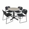 Regency 36-inch Round Shape Laminate Table With 4 Chairs, Black