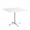 Union & Scale™ Workplace2.0™ 36" Square White Seated Height Table Silver Base