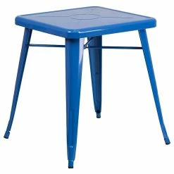 Flash Furniture Square Metal Indoor/Outdoor Table, 24'' X 24", Blue (CH3133029BL)