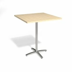 Union & Scale™ Workplace2.0™ Multipurpose 36" Square Natural Maple Laminate Bistro Height Silver Base Table (54838)