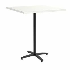 Union & Scale™ Workplace2.0™ Multipurpose 36" Square Silver Mesh Laminate Bistro Height Black Base Table (54835)