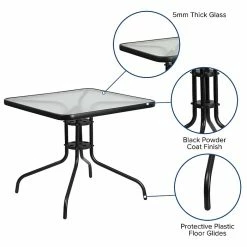 Flash Furniture 31.5'' Square Tempered Glass Metal Table (TLH-073A-2-GG) -Outlet OFFICE TABLES Store unnamed file 246