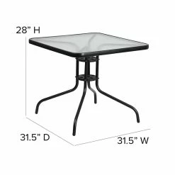 Flash Furniture 31.5'' Square Tempered Glass Metal Table (TLH-073A-2-GG) -Outlet OFFICE TABLES Store unnamed file 247