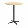 Union & Scale™ Workplace2.0™ Multipurpose 36" Round Natural Maple Laminate Bistro Height Black Base Table (54800)