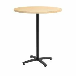 Union & Scale™ Workplace2.0™ Multipurpose 36" Round Natural Maple Laminate Bistro Height Black Base Table (54800)