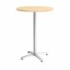 Union & Scale™ Workplace2.0™ Multipurpose 30" Round Natural Maple Laminate Bistro Height Silver Base Table (54818)