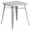 Flash Furniture 24'' Square Metal Indoor/Outdoor Table; Silver (CH3133029SIL)