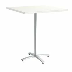 Union & Scale™ Workplace2.0™ Multipurpose 36" Square Silver Mesh Laminate Bistro Height Silver Base Table (54834)