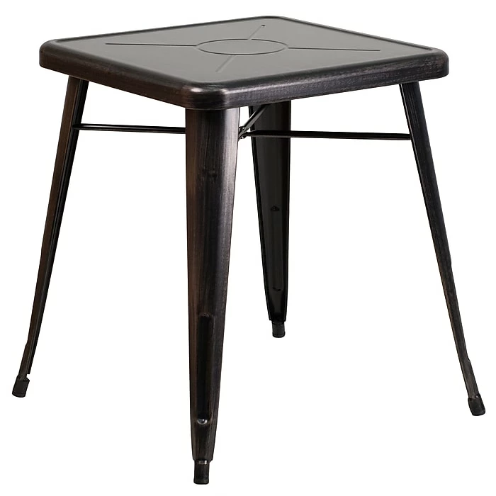 Flash Furniture Square Metal Indoor/Outdoor Table, 27.75" X 27.75", Black/Antique Gold (CH3133029BQ) 1 Flash Furniture Square Metal Indoor/Outdoor Table, 27.75" X 27.75", Black/Antique Gold (CH3133029BQ)