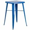 Flash Furniture 24'' Square Metal Indoor-Outdoor Bar Height Table In Blue (CH31330BL)