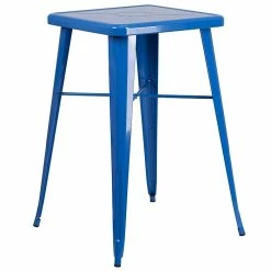 Flash Furniture 24'' Square Metal Indoor-Outdoor Bar Height Table In Blue (CH31330BL)