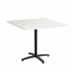 Union & Scale™ Workplace2.0™ Multipurpose 36" Square Silver Mesh Laminate Seated Height Black Base Table (54825)