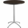Iceberg CafeWorks 36" Round Bistro Table, Walnut/Silver, 42"H X 36"Diameter