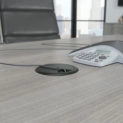 Bush Business Furniture 120W X 48D Boat Shaped Conference Table With Wood Base, Platinum Gray (99TB12048PGK) -Outlet OFFICE TABLES Store unnamed file 3