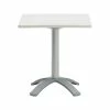 Global Bakhita Standard Height Table, 28.5" X 28.5", Milk/Silver (6785)
