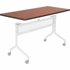 Safco Impromptu® Mobile Training Table, Rectangle Top - 60 X 24" Cherry