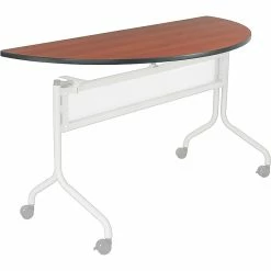 Safco Impromptu® Mobile Training Table, Half Round Top - 48 X 24" Cherry