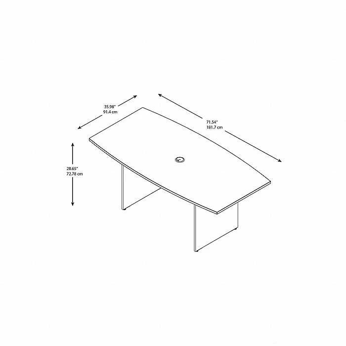 Bush Business Furniture 72W X 36D Boat Shaped Conference Table With Wood Base, Hansen Cherry (99TB7236HC) 4 Bush Business Furniture 72W X 36D Boat Shaped Conference Table With Wood Base, Hansen Cherry (99TB7236HC) - Image 4