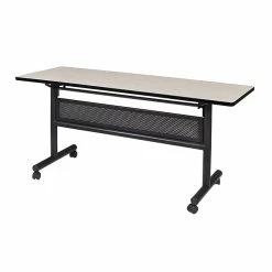 Regency Kobe Flip Top With Modesty Panel 60" X 24" Metal And Wood Training Table, Maple (MKFTM6024PL)