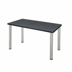 Regency Kee 42" X 24" Training Table- Grey/ Chrome