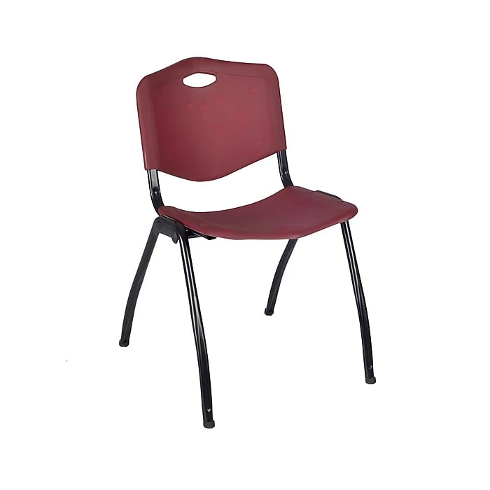 Regency 66"L X 24"W Kee Training Table- Maple/ Chrome & 2 'M' Stack Chairs- Burgundy (MT6624PLPCM47BY) 2 Regency 66"L X 24"W Kee Training Table- Maple/ Chrome & 2 'M' Stack Chairs- Burgundy (MT6624PLPCM47BY) - Image 2