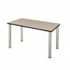 Regency Kee 42" X 24" Training Table- Beige/ Chrome