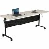 MooreCo Essentials Economy Flipper Training Room Table, 24" X 72", Gray Elm (91184)