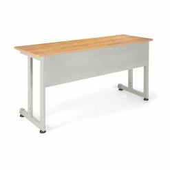 OFM 20" X 55" Modular Utility And Training Table, Maple With Silver Frame (55141-MPL)