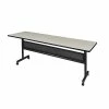 Regency Kobe Flip Top With Modesty Panel 84" X 24" Metal And Wood Training Table, Maple (MKFTM8424PL)