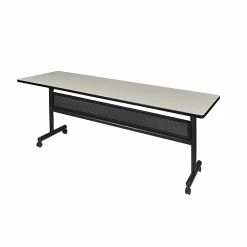 Regency Kobe Flip Top With Modesty Panel 84" X 24" Metal And Wood Training Table, Maple (MKFTM8424PL)
