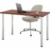 Bestar® 24"x48" Table With Round Metal Legs; Bordeaux