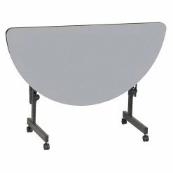 Correll 48-inch Laminate Half-Round Training Table, Gray Granite