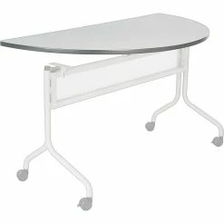 Safco Impromptu® Mobile Training Table, Half Round Top - 48 X 24" Gray
