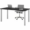 Bestar® 30"x60" Table With Square Metal Legs, Black