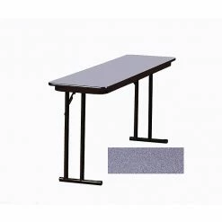 Correll 96-inch Metal, Particle Board & Laminate Seminar Off Set Leg Folding Table, Gray Granite