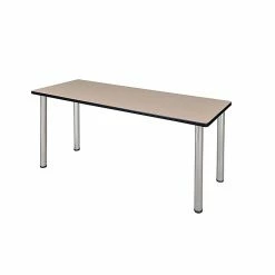 Regency Kee 72" X 24" Training Table- Beige/ Chrome