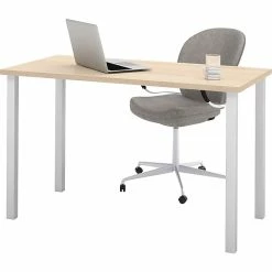 Bestar® 24"x48" Table With Square Metal Legs; Northern Maple