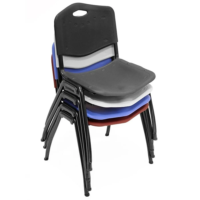 Regency 72"L X 24"W Kee Training Table- Mocha Walnut/ Black & 2 'M' Stack Chairs- Burgundy (MT7224MWPBK47BY) 5 Regency 72"L X 24"W Kee Training Table- Mocha Walnut/ Black & 2 'M' Stack Chairs- Burgundy (MT7224MWPBK47BY) - Image 5