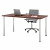 Bestar® 30"x60" Table With Round Metal Legs, Bordeaux