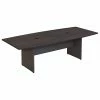 Bush Business Furniture 96W X 42D Boat Shaped Conference Table With Wood Base, Storm Gray (99TB9642SGK)