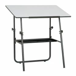 Studio Designs Ultima Fold A Way Table, White Top/Black Base (19652)