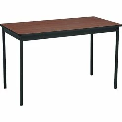 Barricks® Utility Tables, 30Hx48Wx24"D, Black/Walnut