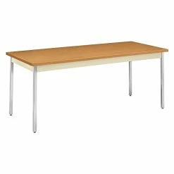 HON® Utility Table, Harvest Oak/Putty, 30x72"