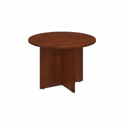 Bush Business Furniture 42W Round Conference Table With Wood Base, Hansen Cherry (99TB42RHC)