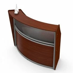 Linea Italia Reception Desk With Polycarbonate, Cherry (ZUC310)