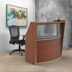 Linea Italia Reception Desk With Polycarbonate, Cherry (ZUC310) -Outlet OFFICE TABLES Store unnamed file 804